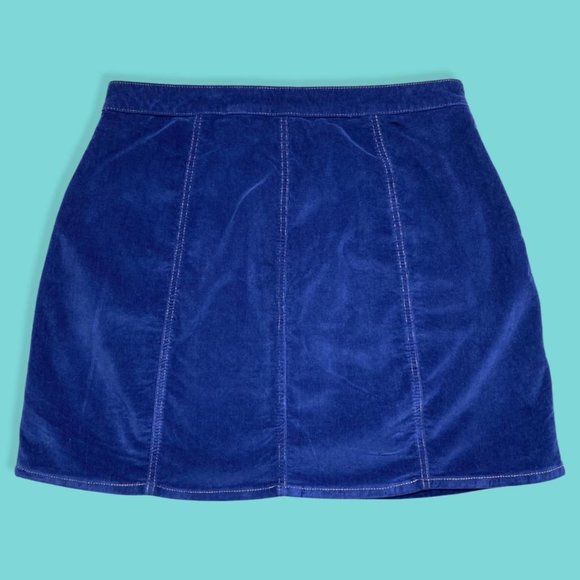 Blue Corduroy Mini Skirt - Picture 4 of 4